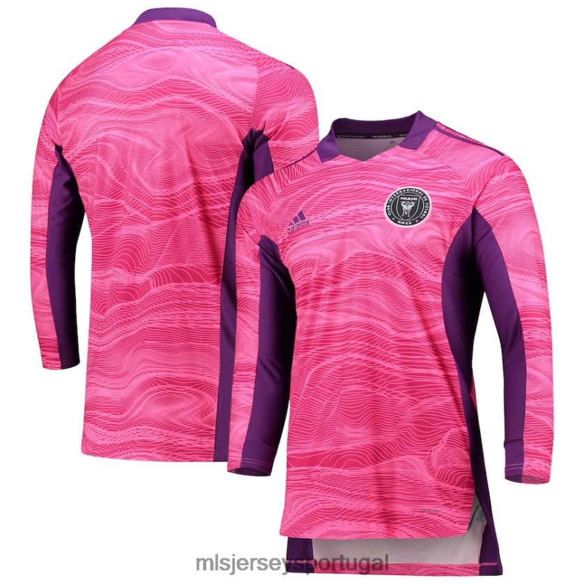 camisa camisa inter miami cf adidas rosa 2021 goleiro manga longa homens MLS Jerseys T2BX44763