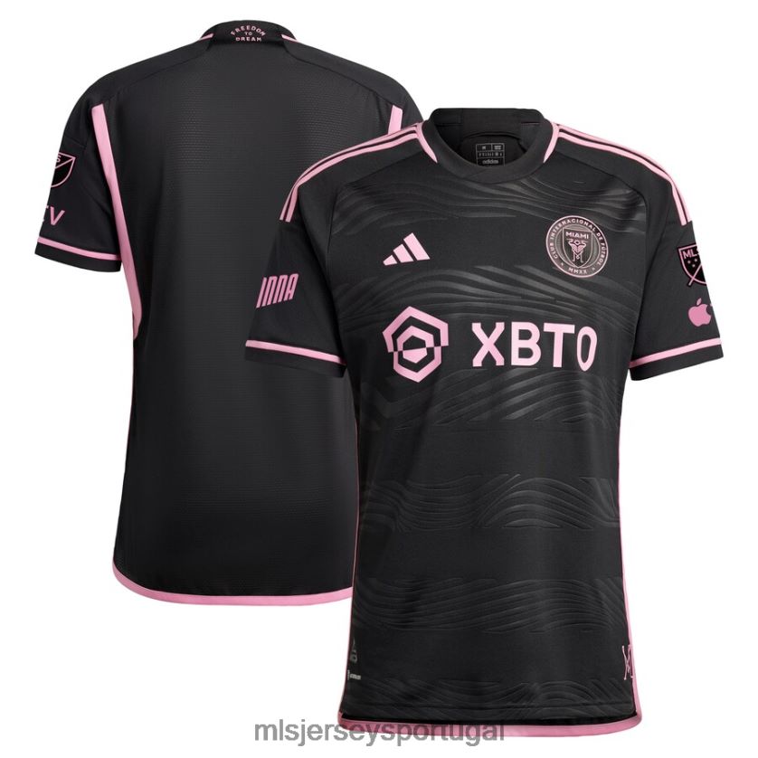 camisa inter miami cf adidas black 2023 la noche authentic jersey homens MLS Jerseys T2BX4447